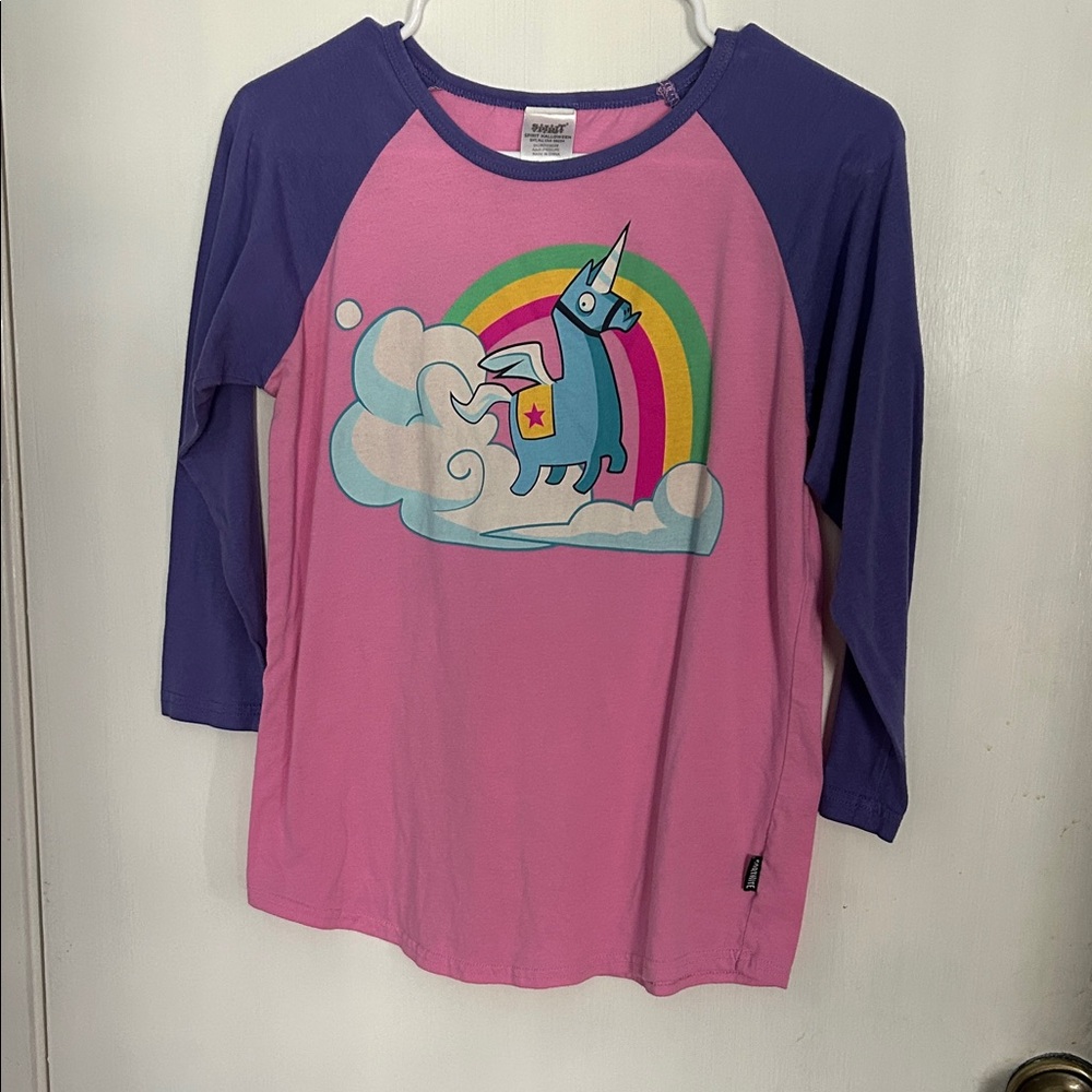 Fortnite Unicorn Rainbow Shirt - Pink and Purple